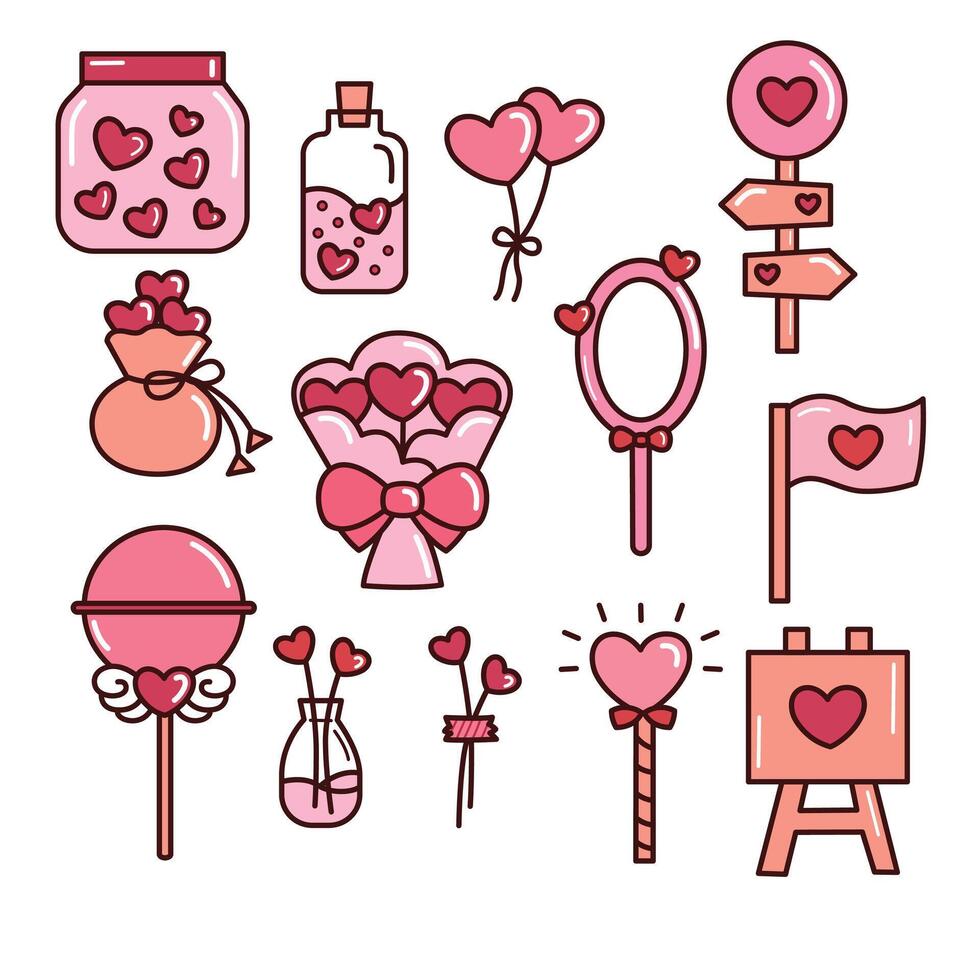 romantic hand drawn cute love in goods vector