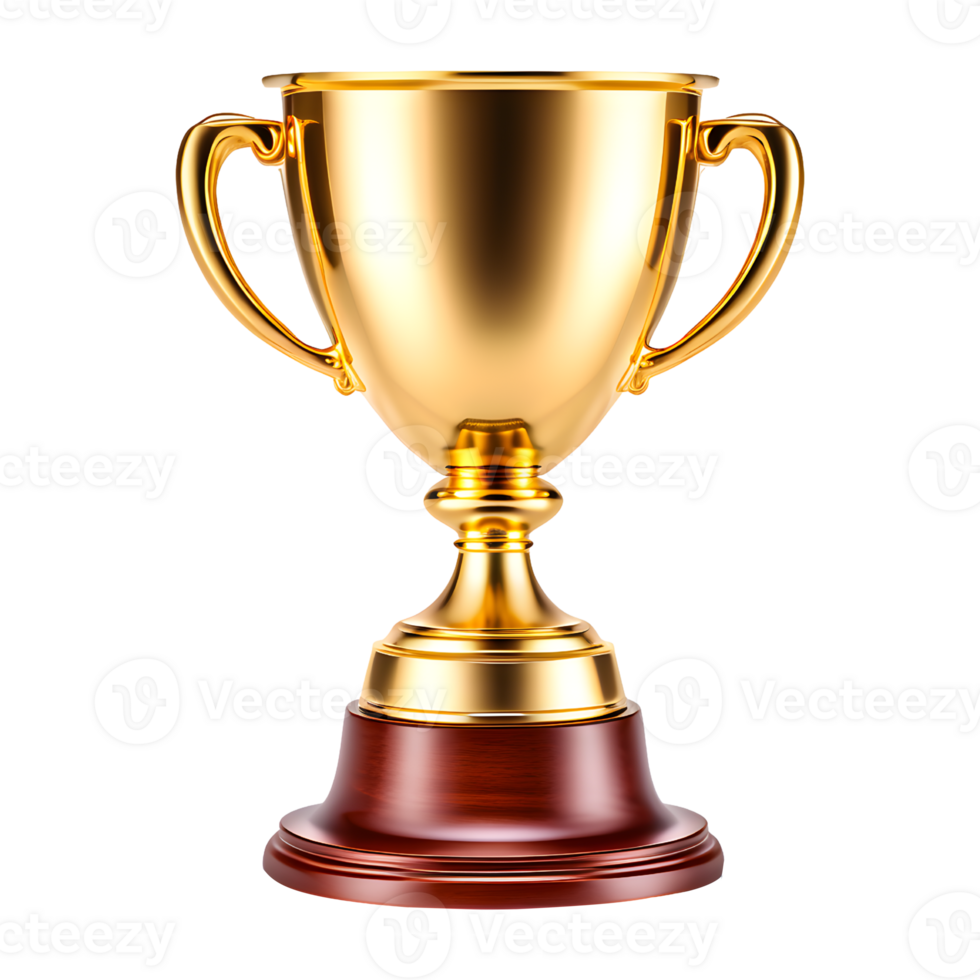 AI generated Gold Trophy Cup Isolated on Transparent Background png