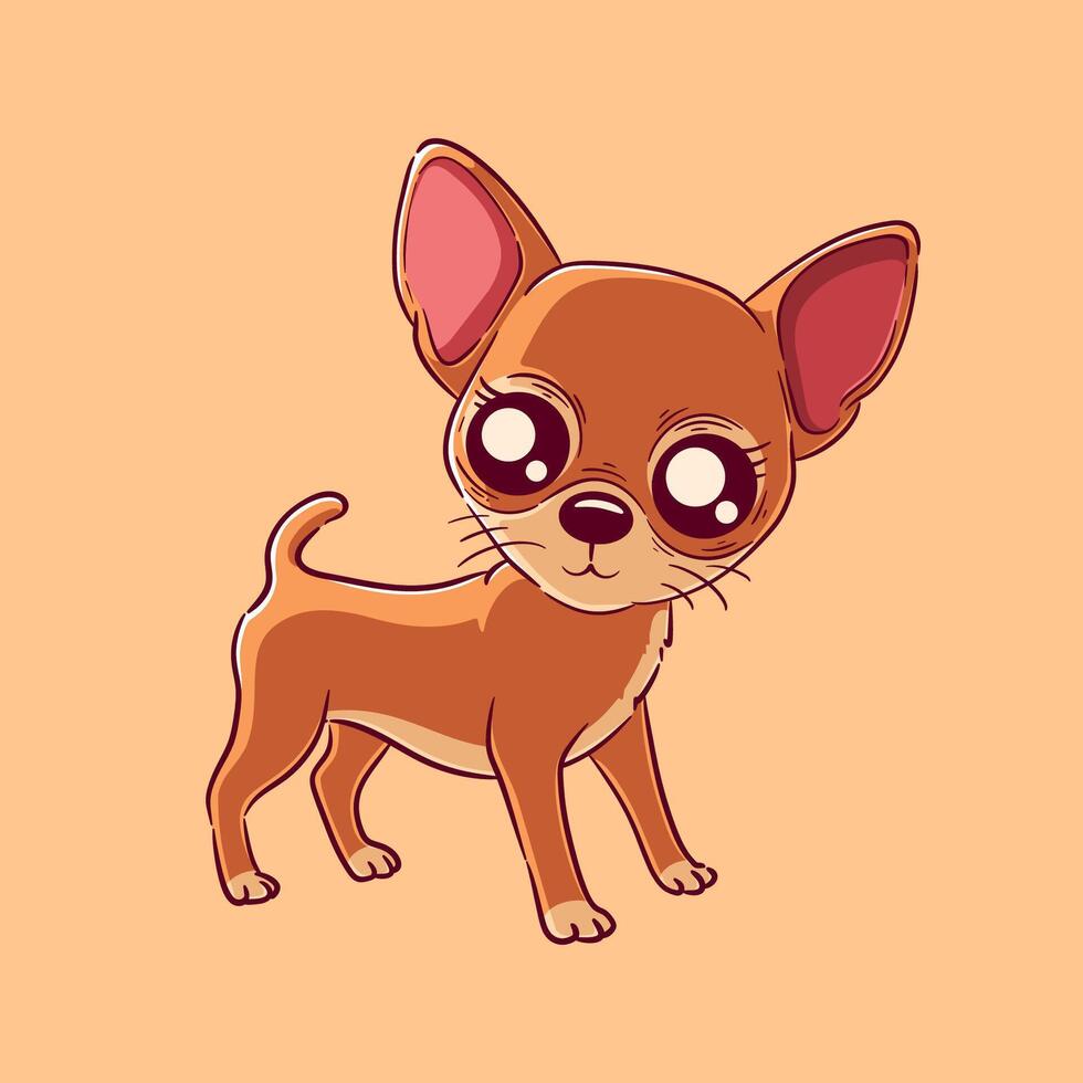 Cute cartoon chihuahua vector illustration