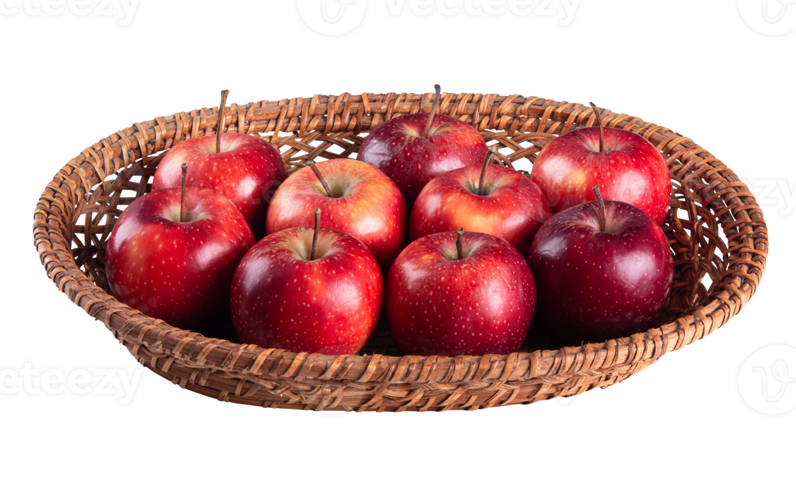 panier avec rouge pommes avec transparent Contexte png