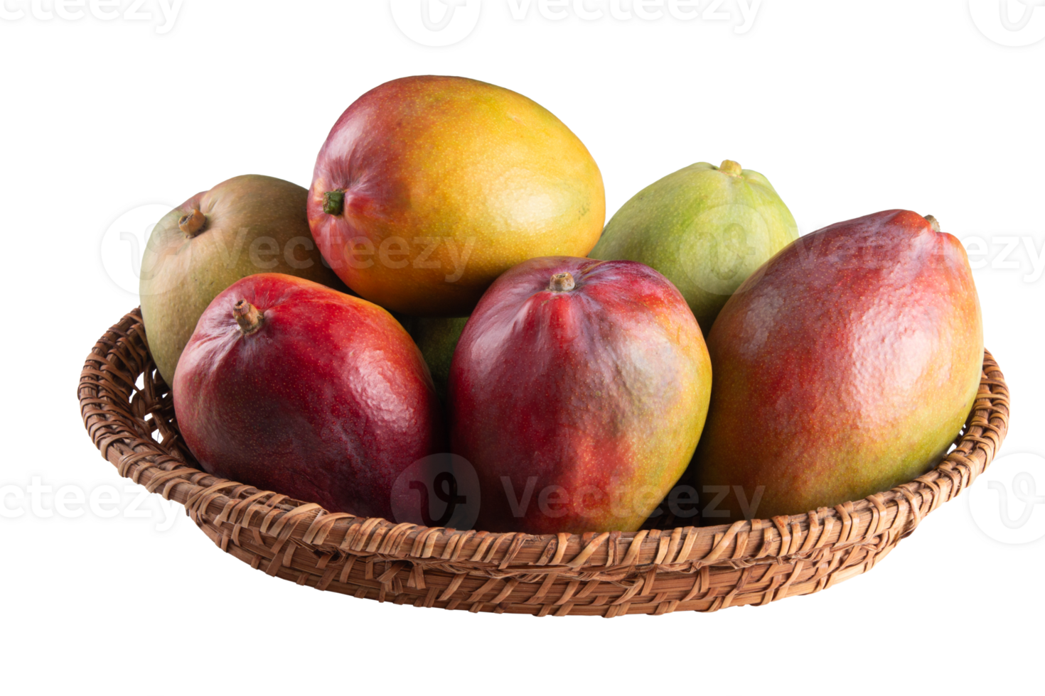 Mango Früchte im Korb mit transparent Hintergrund png