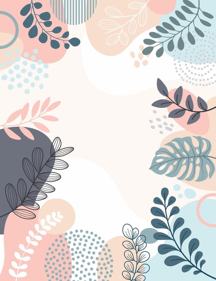 Design banner frame flower Spring background with beautiful. flower background for design. Colorful background with tropical plants vector