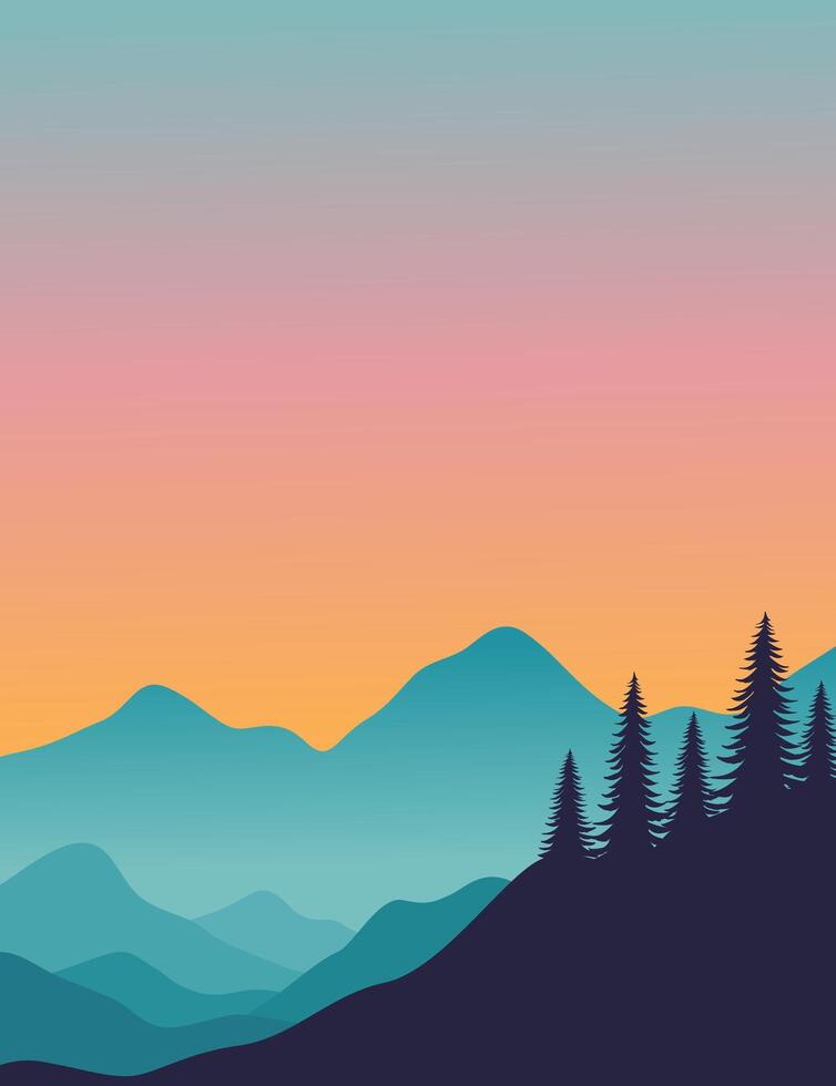 paisaje ilustración , naturaleza paisaje fondo.pared Arte vector. follaje línea Arte dibujo con resumen forma.planta Arte diseño para imprimir, cubrir, fondo de pantalla, vector