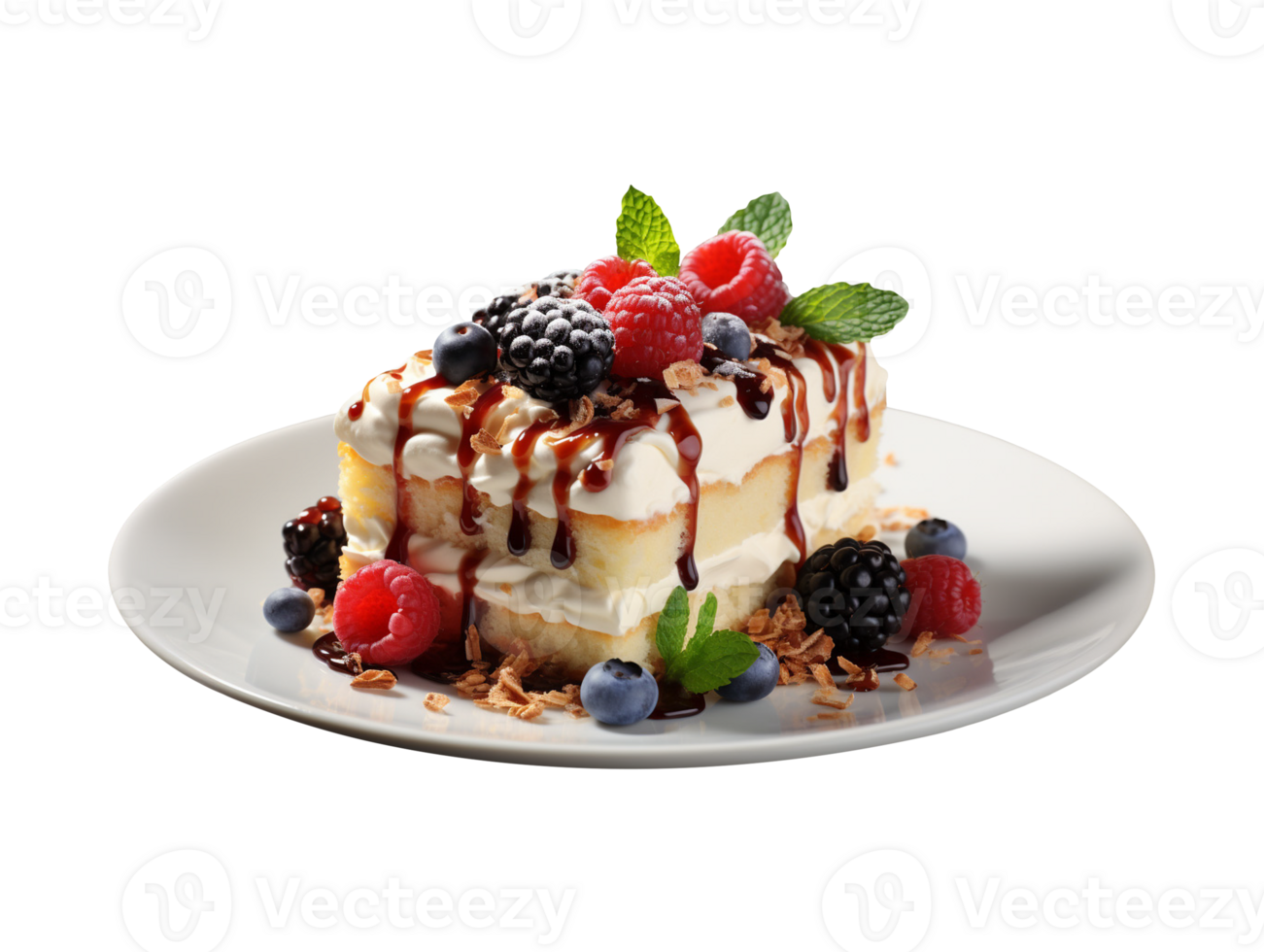 AI generated A slide of cake png file