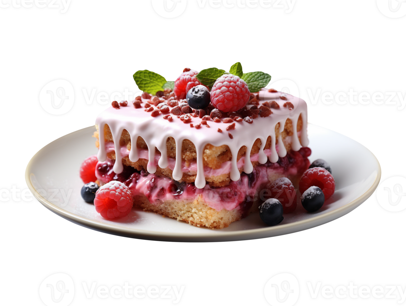 AI generated A slide of cake png file
