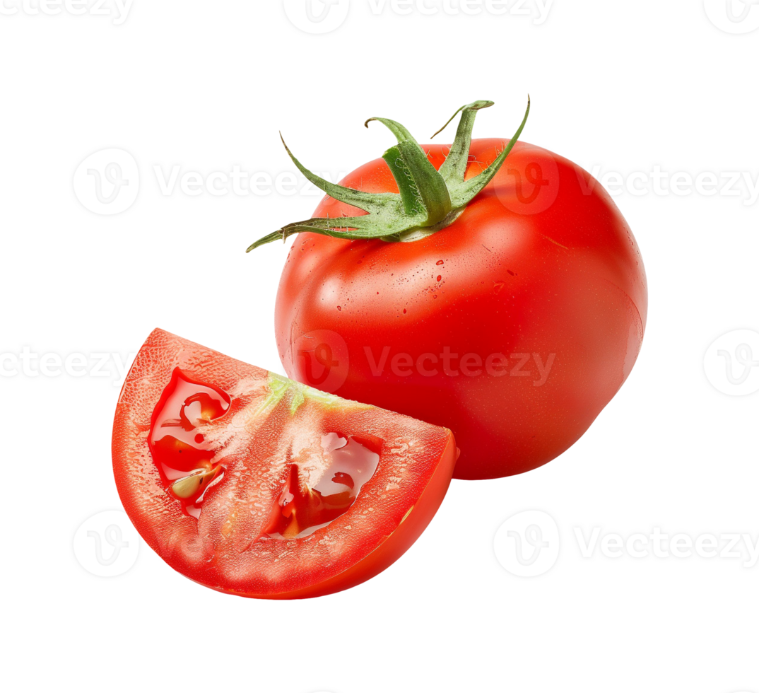 AI generated Slide cut tomato vegetable png file