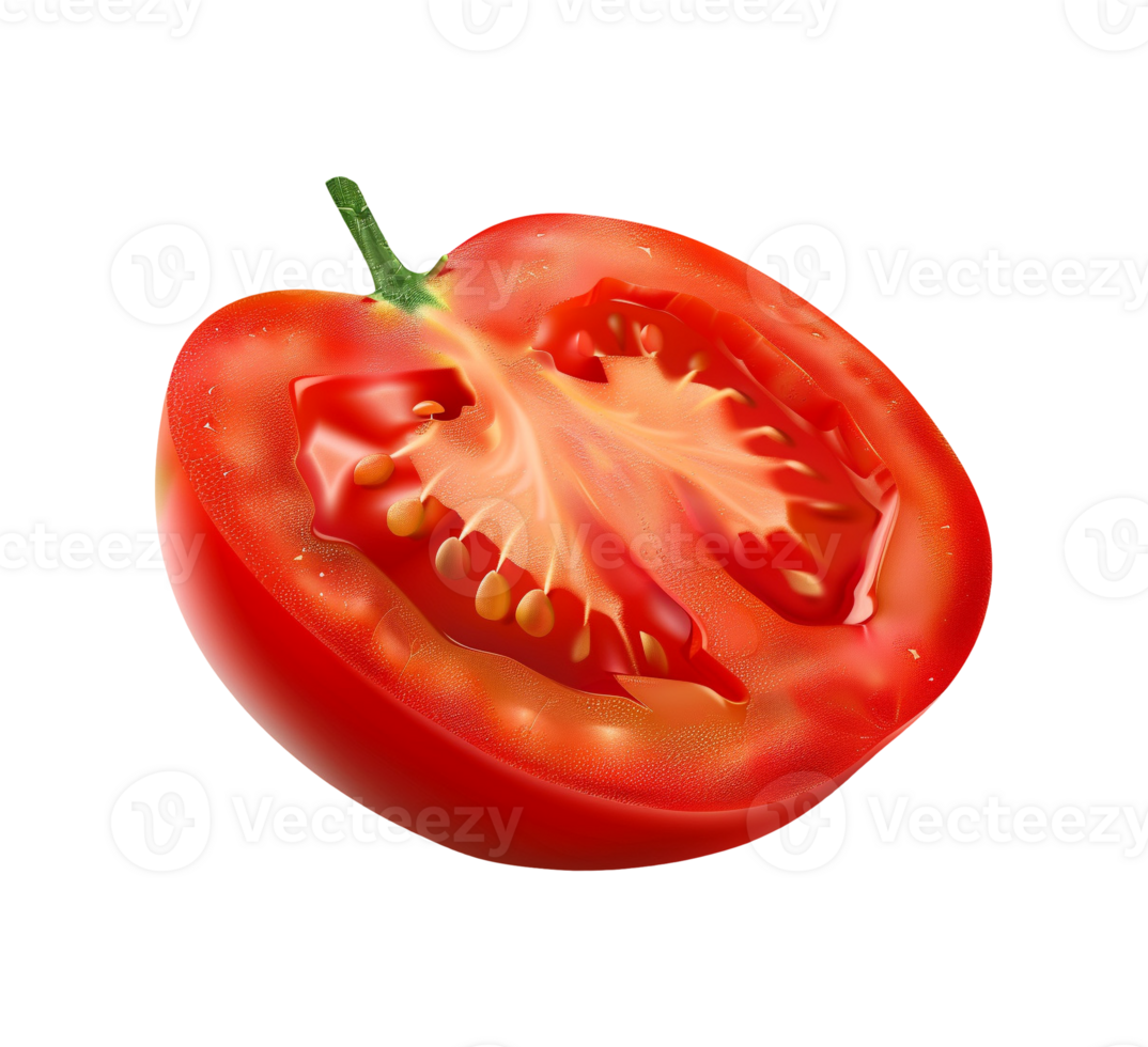 AI generated Slide cut tomato vegetable png file