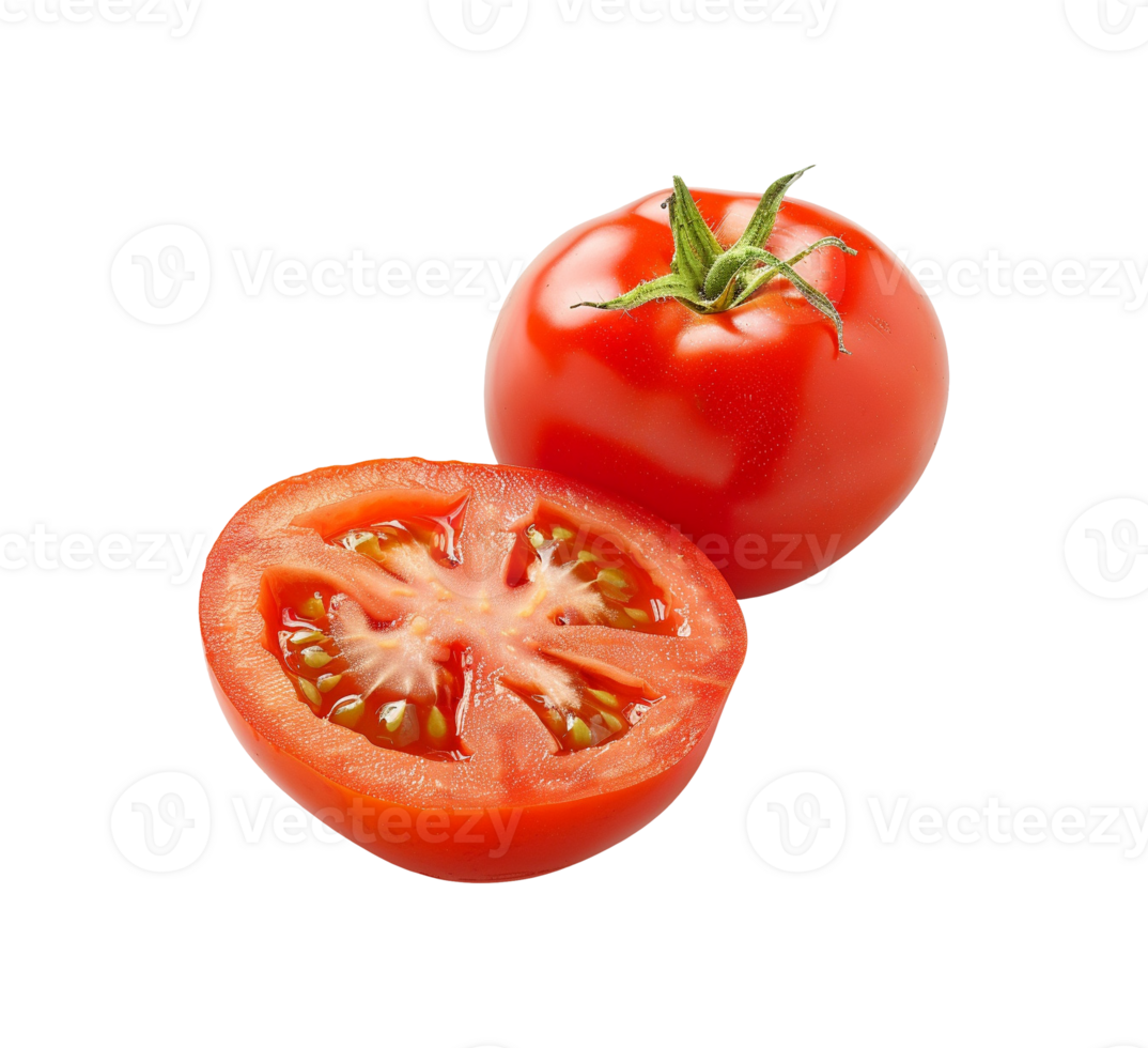 AI generated Slide cut tomato vegetable png file