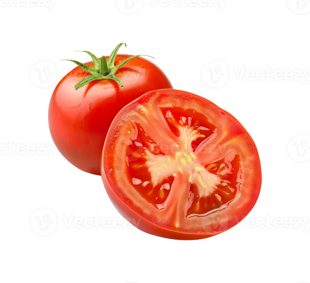 AI generated Slide cut tomato vegetable png file