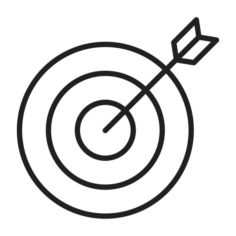 Target and arrow line icon. vector