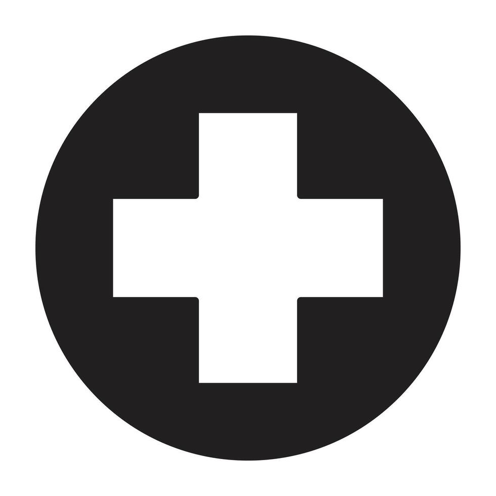 Red Cross Flat icon. vector