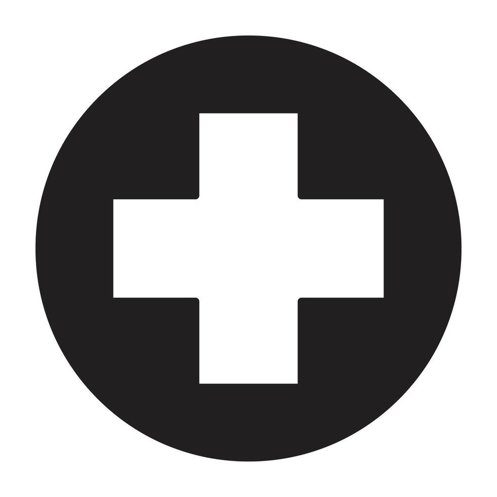 Red Cross Flat icon. vector