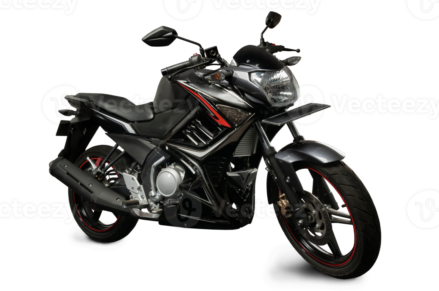 black sports type motorbike with fuel injection system png