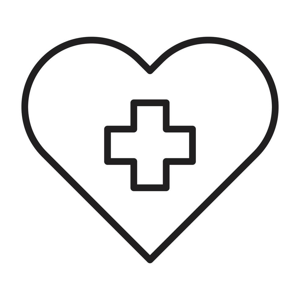 médico corazón línea icono. vector