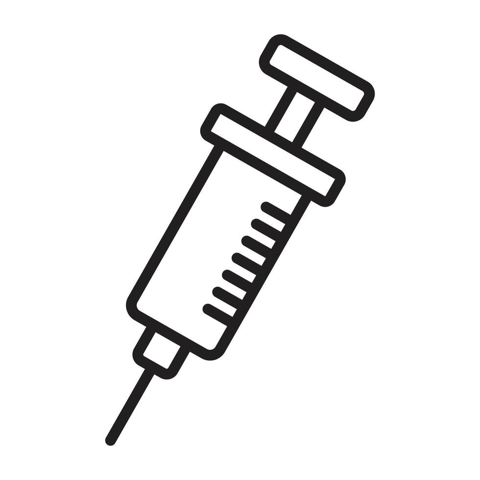 Syringe line icon. vector