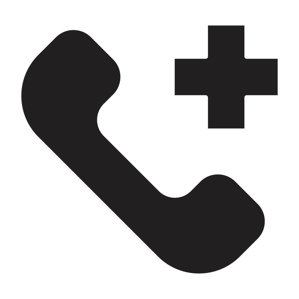 Emergency Phone Flat icon. vector