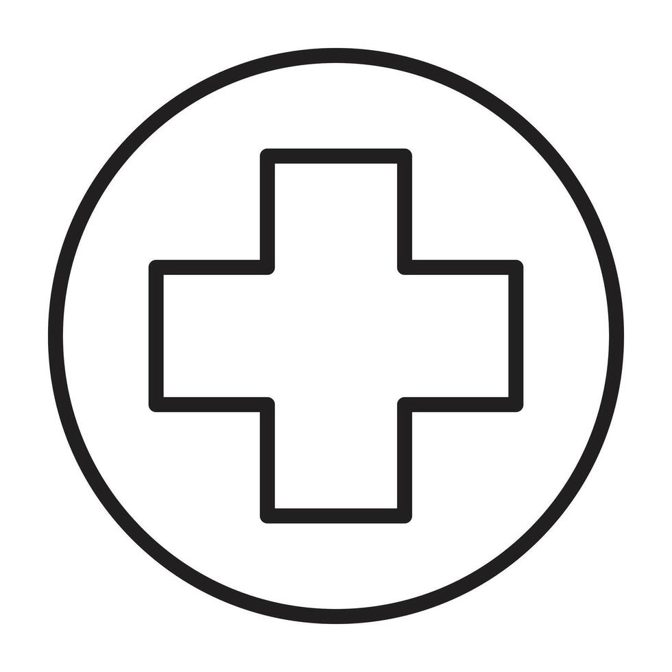 Red Cross line icon. vector