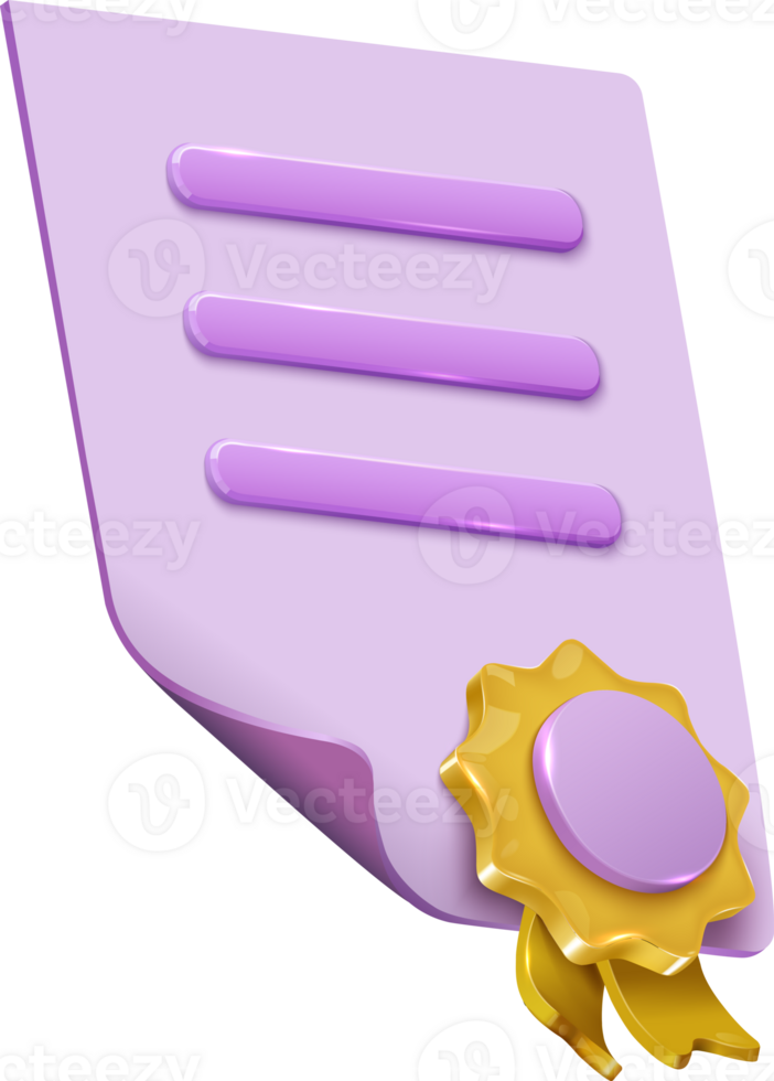 Certificate 3D Icon png