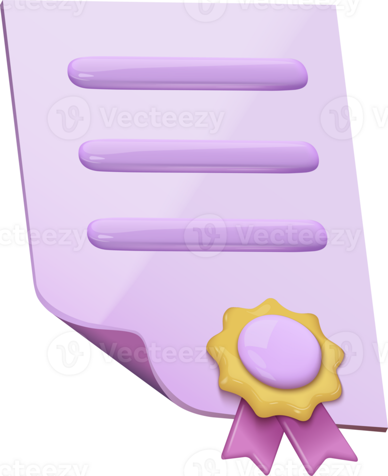 Certificate 3D Icon png