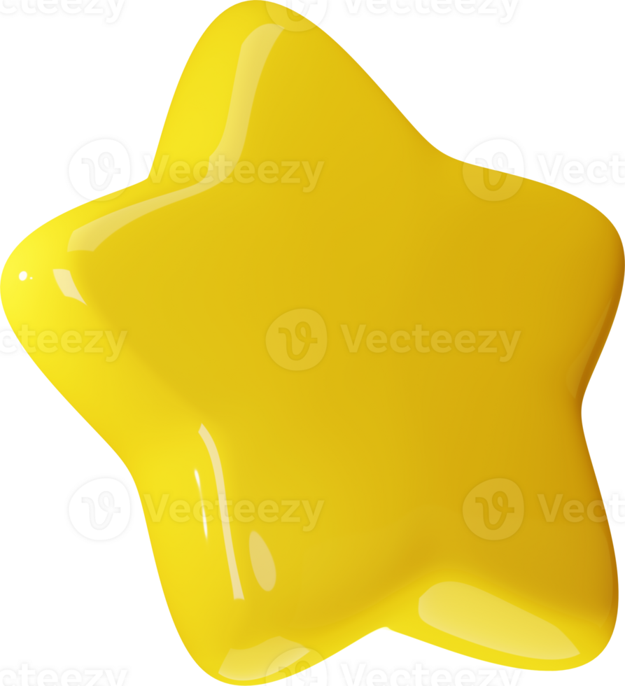 3D Glossy Star Icon png