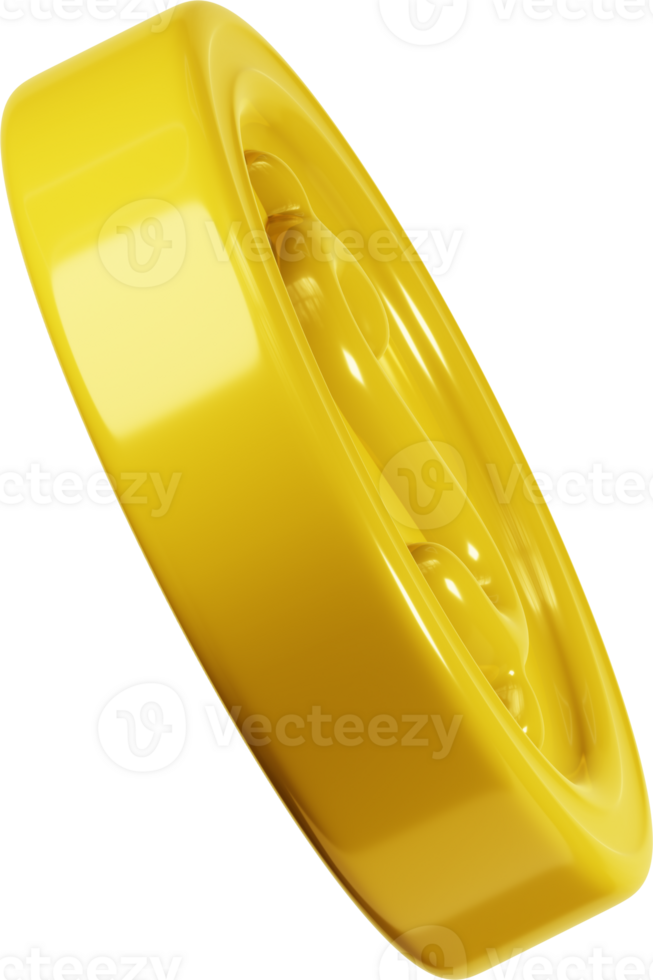 3D Glossy Gold Coin Icon png