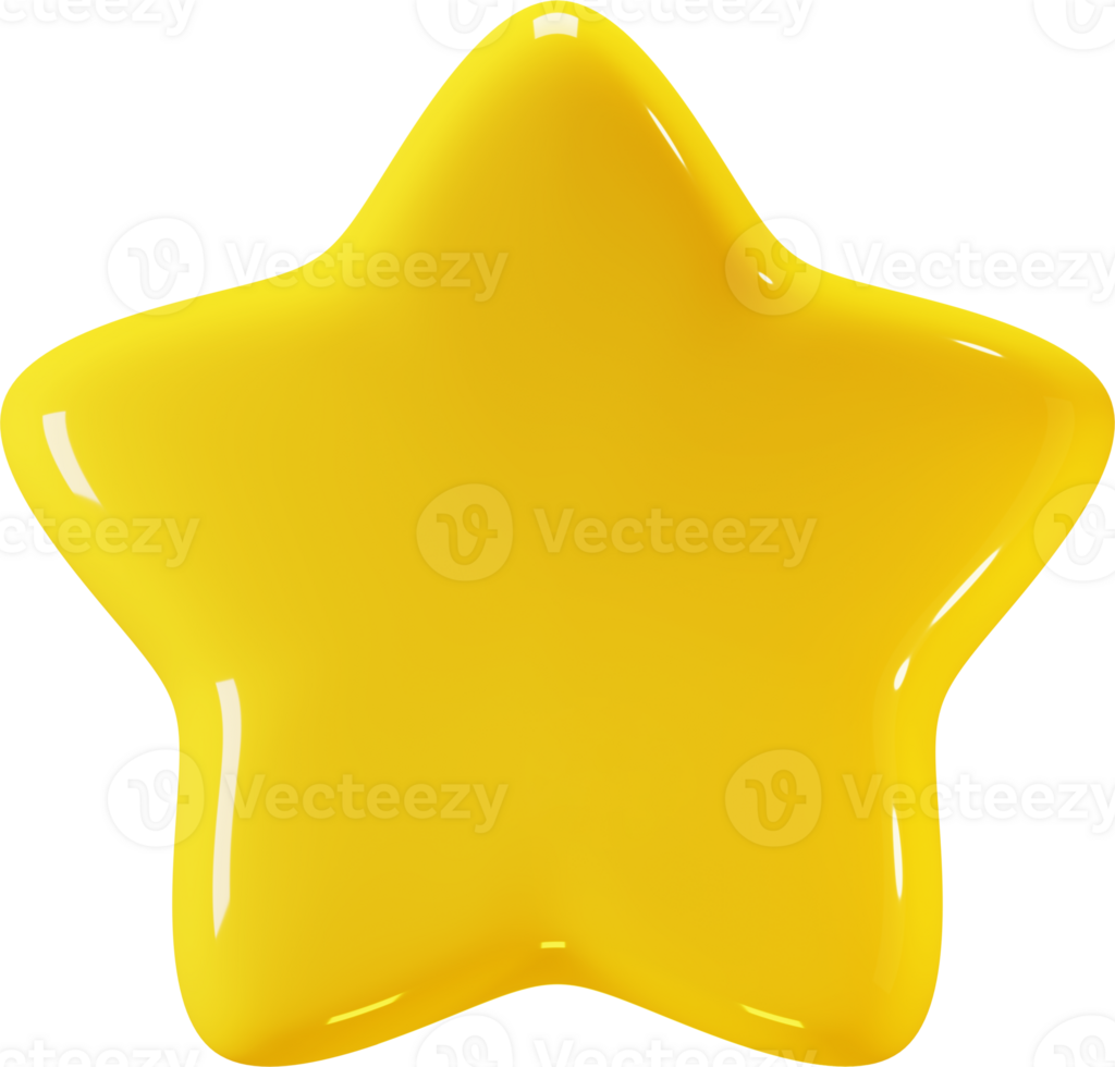 3D Glossy Star Icon png