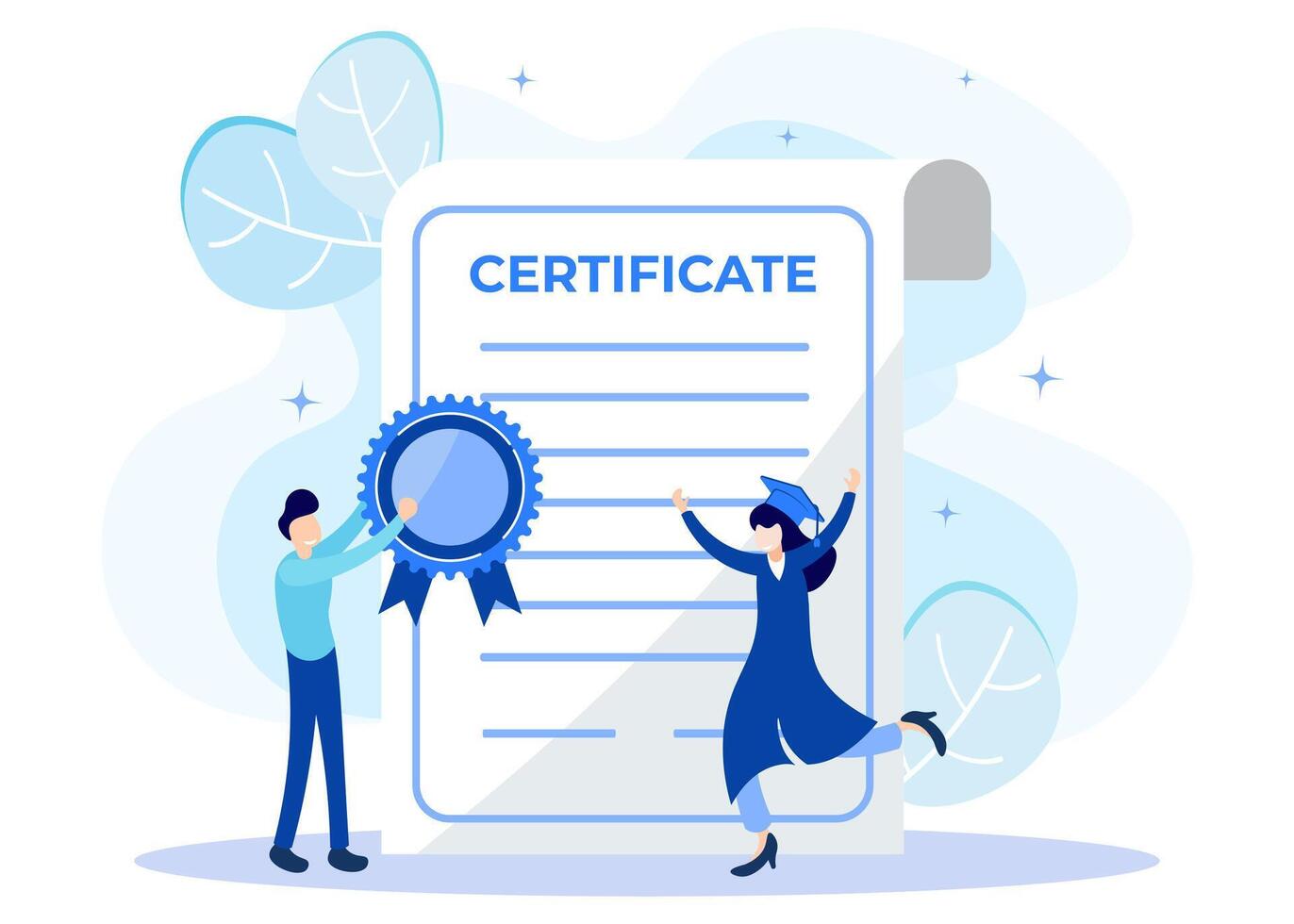 Illustration vector graphic cartoon character of certificate