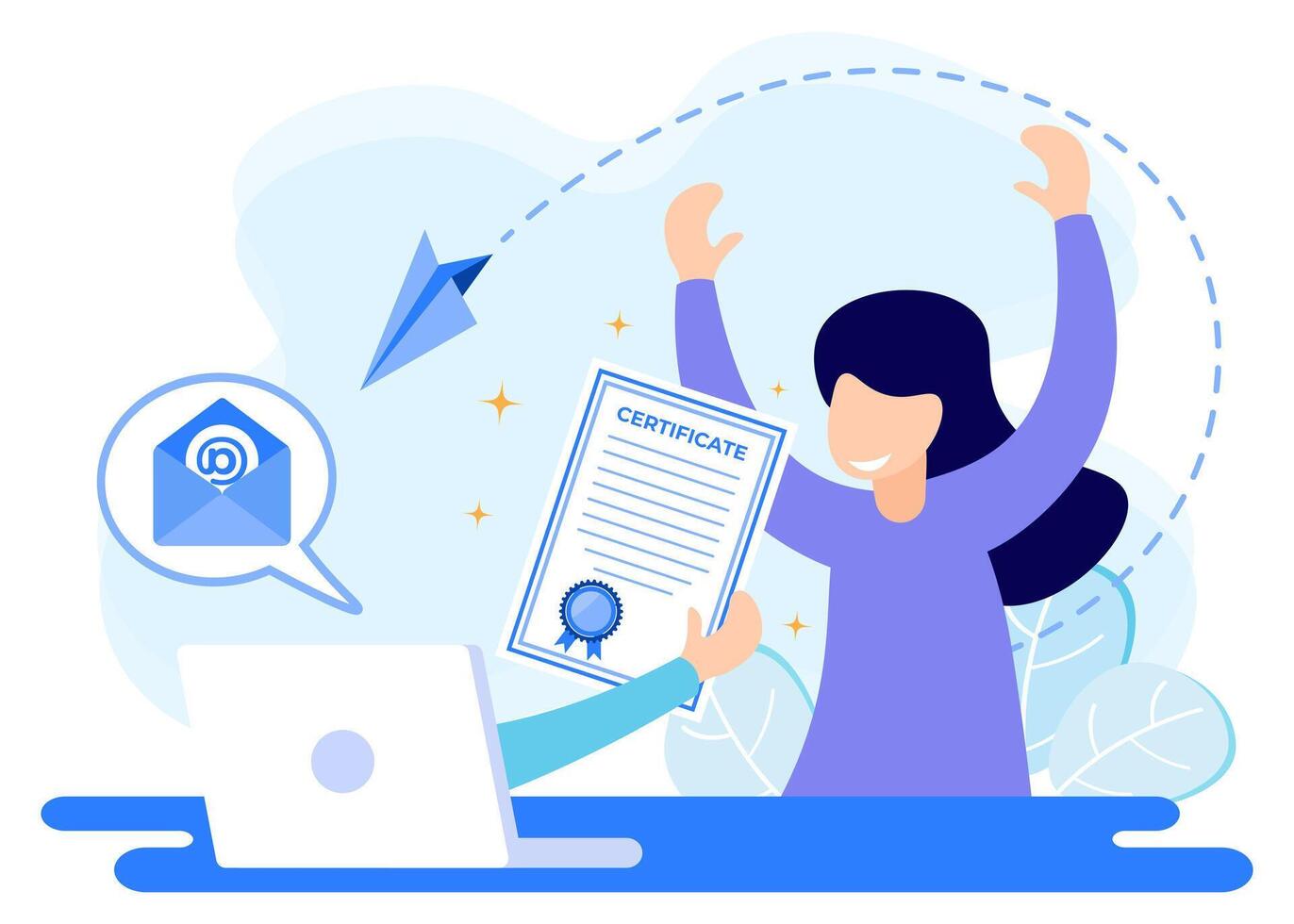 Illustration vector graphic cartoon character of certificate