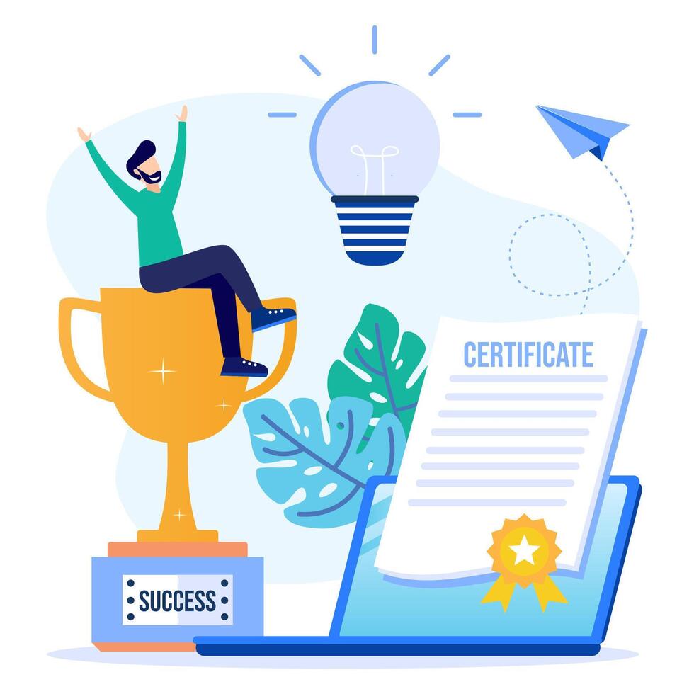 Illustration vector graphic cartoon character of certificate