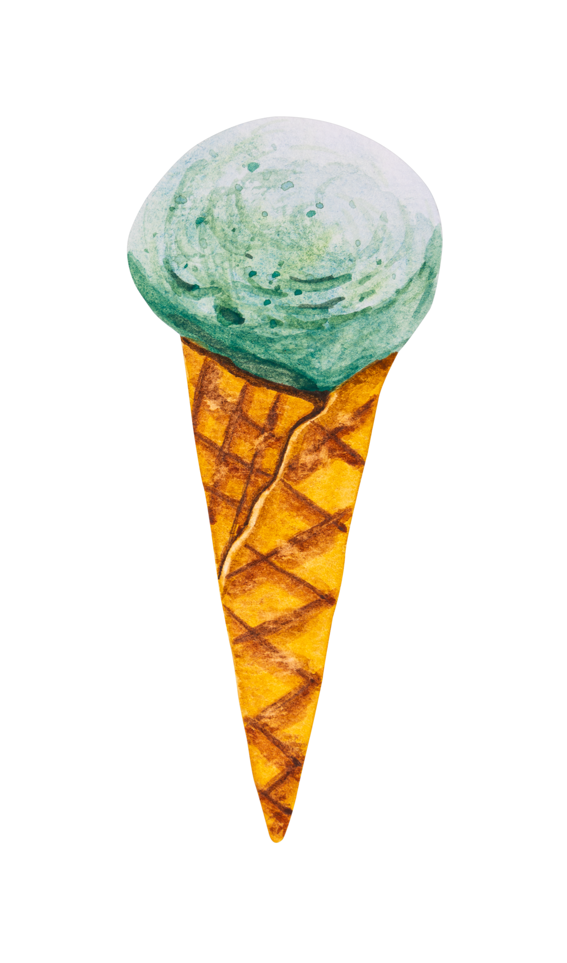 Mint Or Green Tea Ice Cream Scoop With Cone Watercolor 39400891 PNG mint-or-green-tea-ice-cream-scoop-with-cone-watercolor-39400891-png