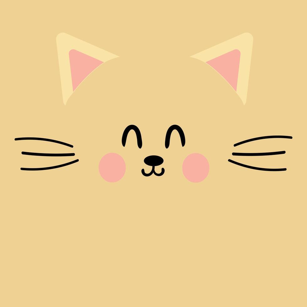 Cute illustration of cartoon cat with cute handwriting. cute animal wallpapers, backgrounds and cards vector