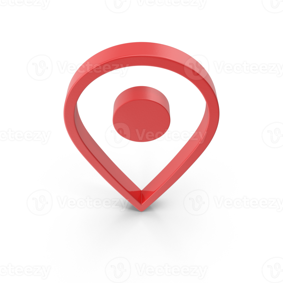 3d Rendern realistisch Ort Karte Stift Geographisches Positionierungs System Zeiger Marker Geographisches Positionierungs System Ort Symbol, Karten und Navigation Apps, rot Geolokalisierung Markierungen, Ortsmarke Symbole, Kartographie, und Reisender Interesse Symbole png