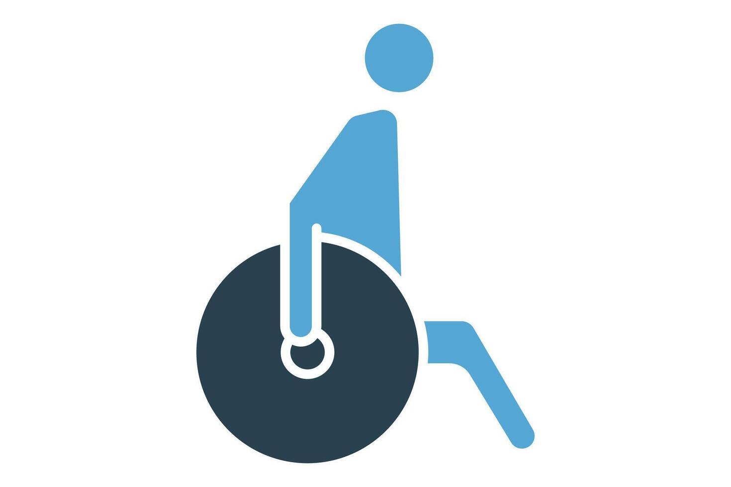 handicap sign. icon of a person using a wheelchair. icon related to disability. solid icon style. element illustration vector