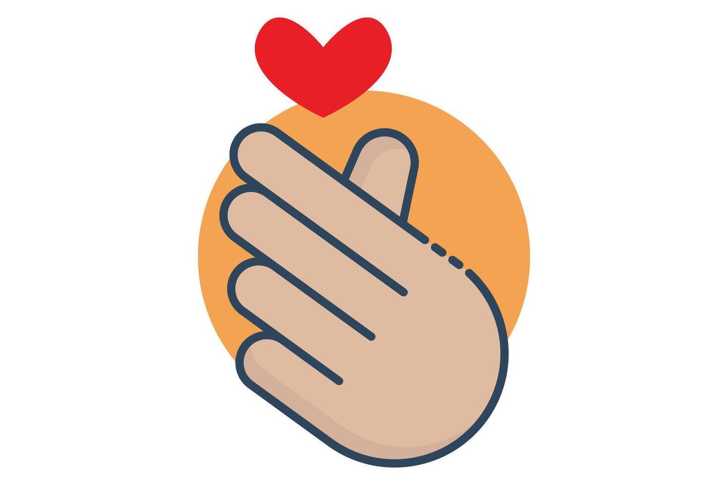 I love you sign language. I love you sign in sign language with diverse hands, expressing love. flat line icon style. element illustration vector