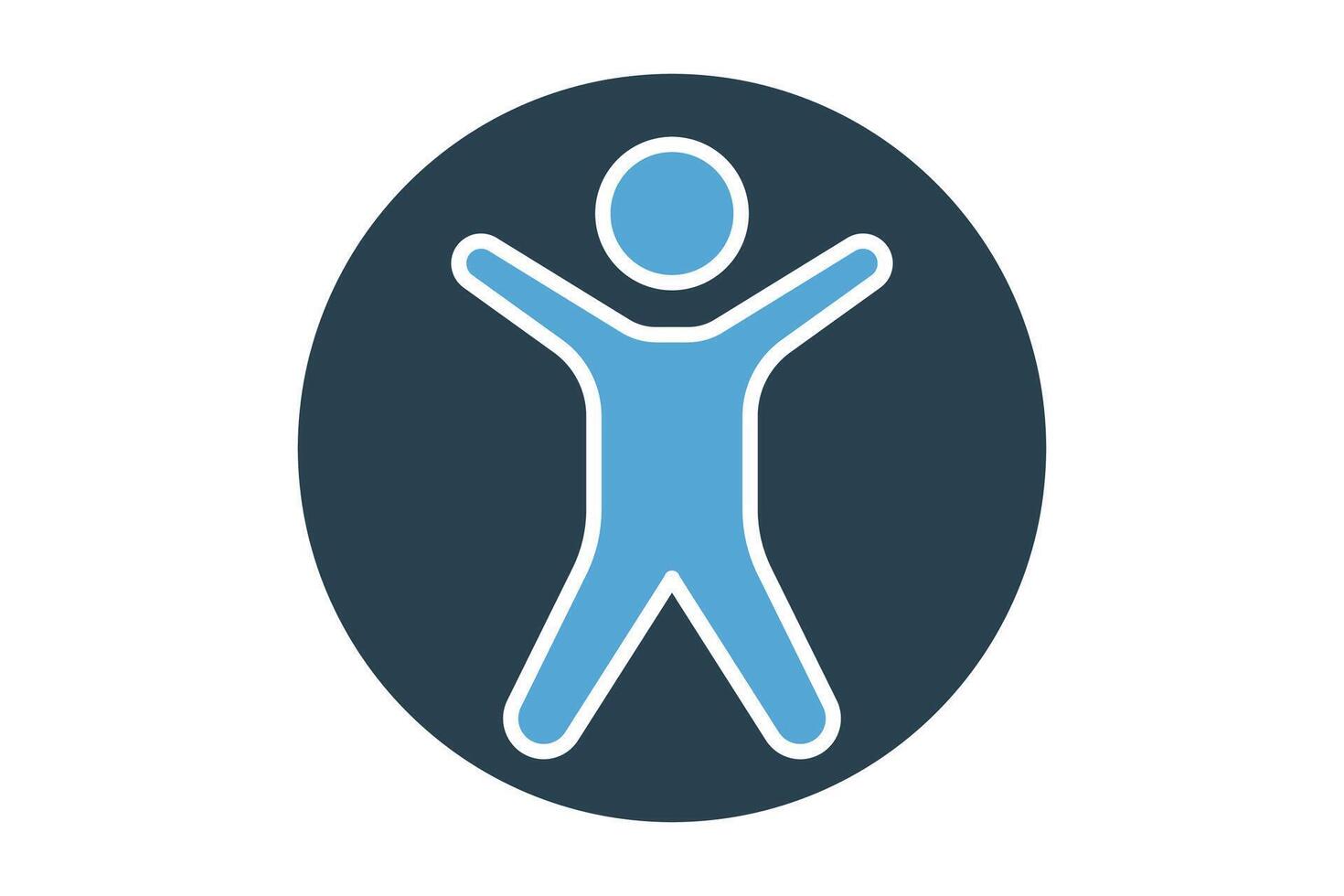 accessibility icon. icon of a person inside a circle. icon related to disability. solid icon style. element illustration vector