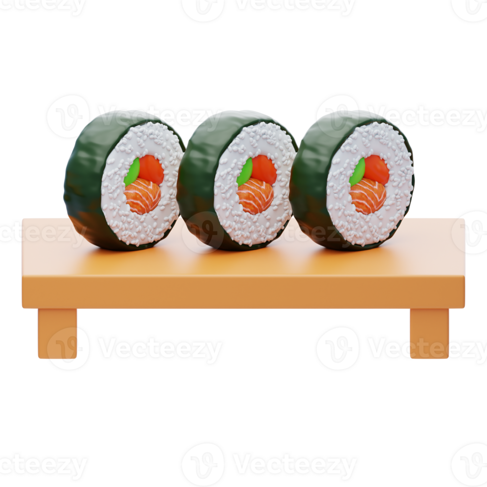 Sushi 3d ícone. Sushi prato 3d ícone png