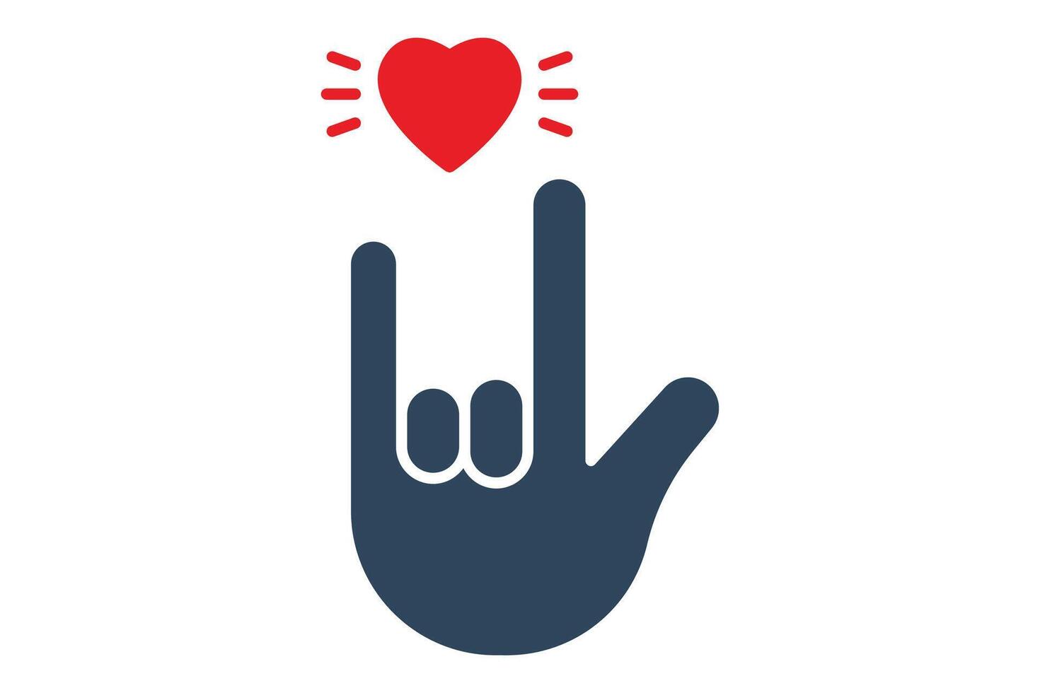 I love you sign language. I love you sign in sign language with diverse hands, expressing love. solid icon style. element illustration vector