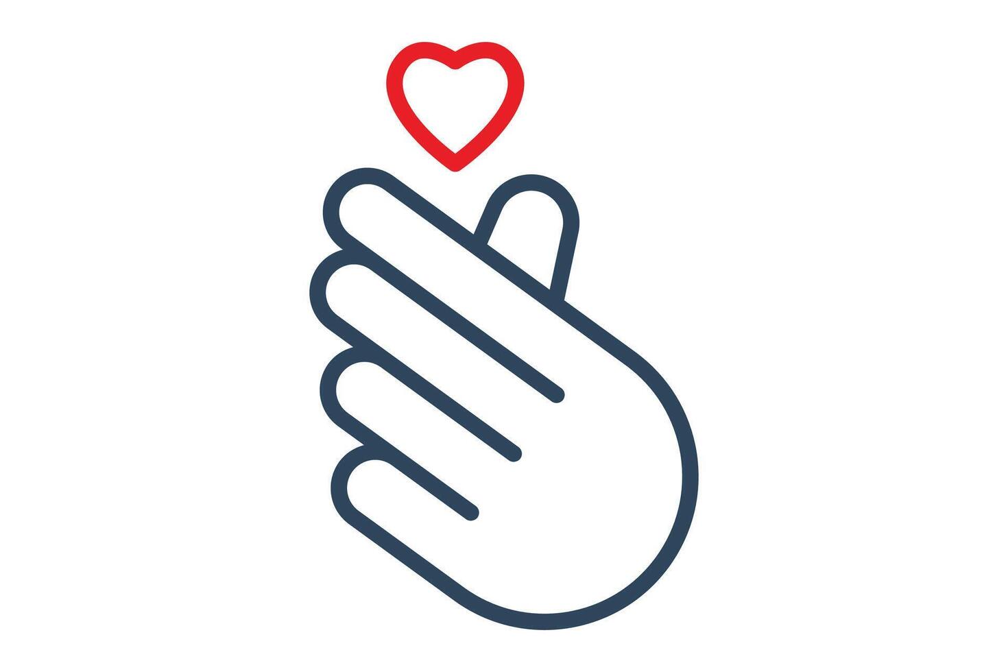 I love you sign language. line icon style. element illustration vector