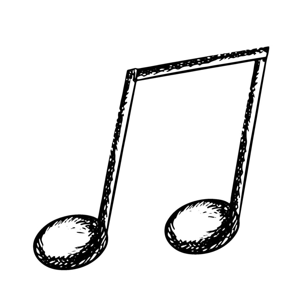 A flat musical note icon. Graphic vector black and white illustration. Highlight it. For posters, flyers and invitation cards. For banners and postcards. For logos, badges, stickers and prints.
