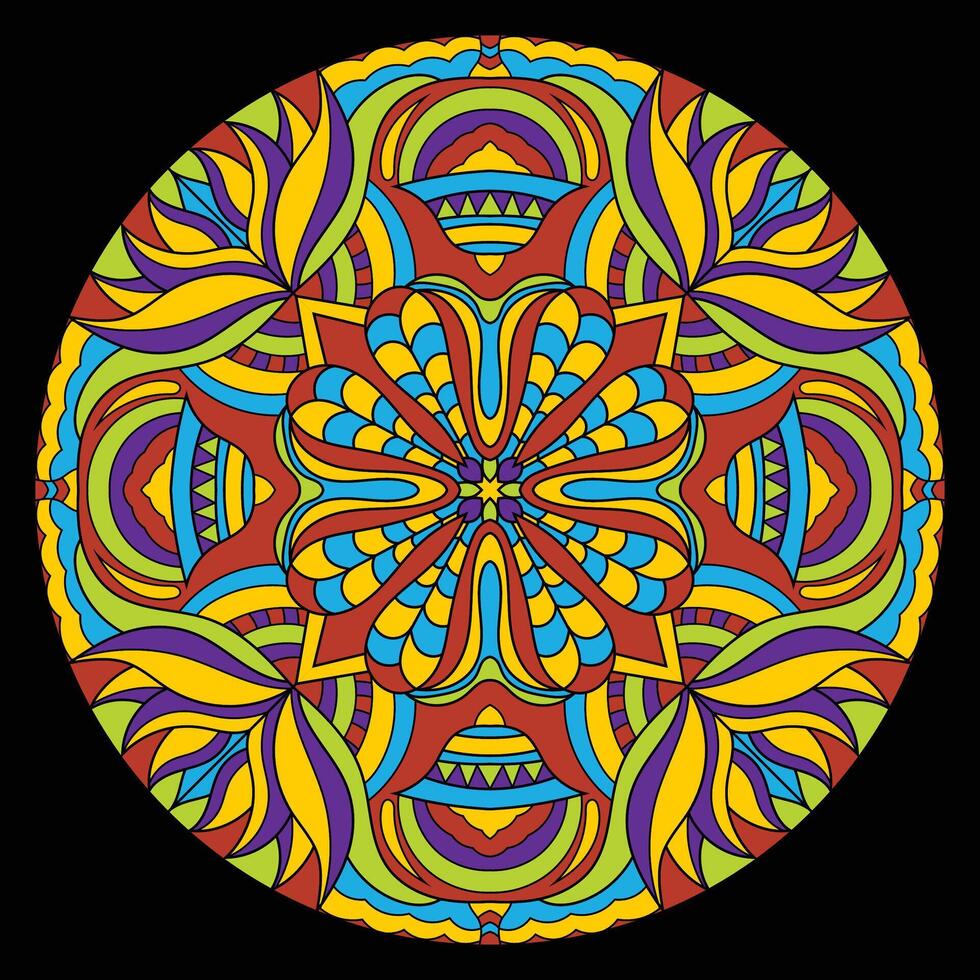 mandala de flores. elementos decorativos vintage. patrón oriental, ilustración vectorial. vector