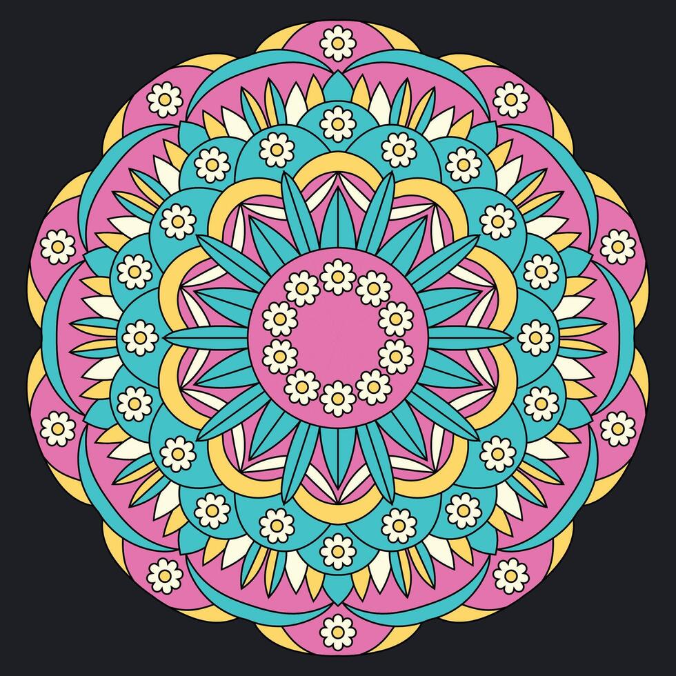 Colorful mandala illustration vector