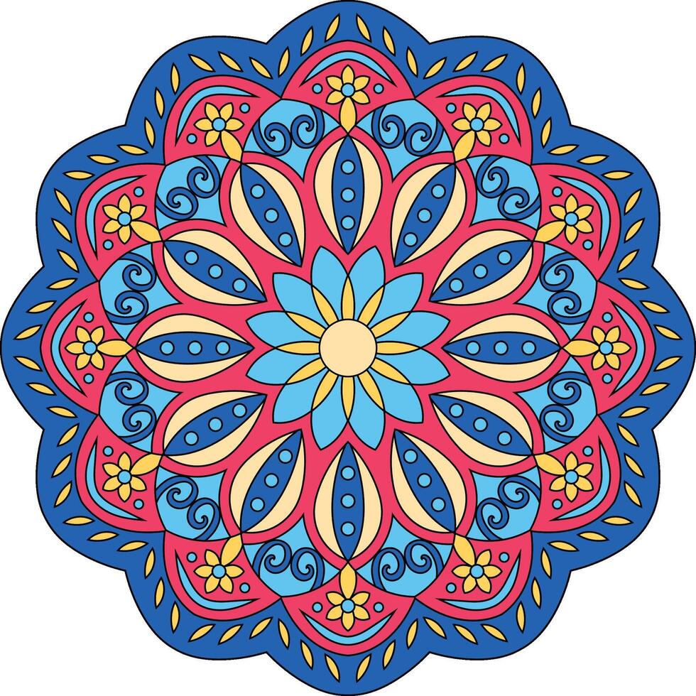circulo cordón ornamento, redondo ornamental floral mantelito patrón, vector ilustración