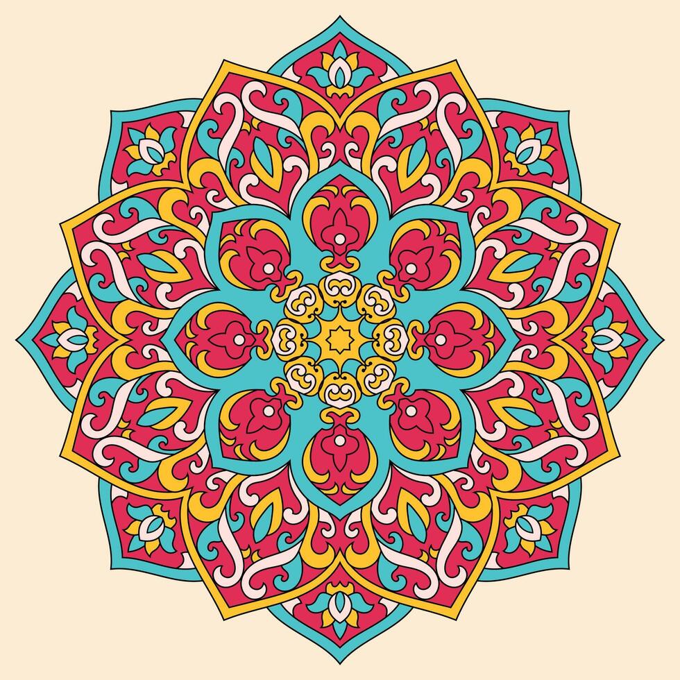 flor mandala diseño, vector ilustración