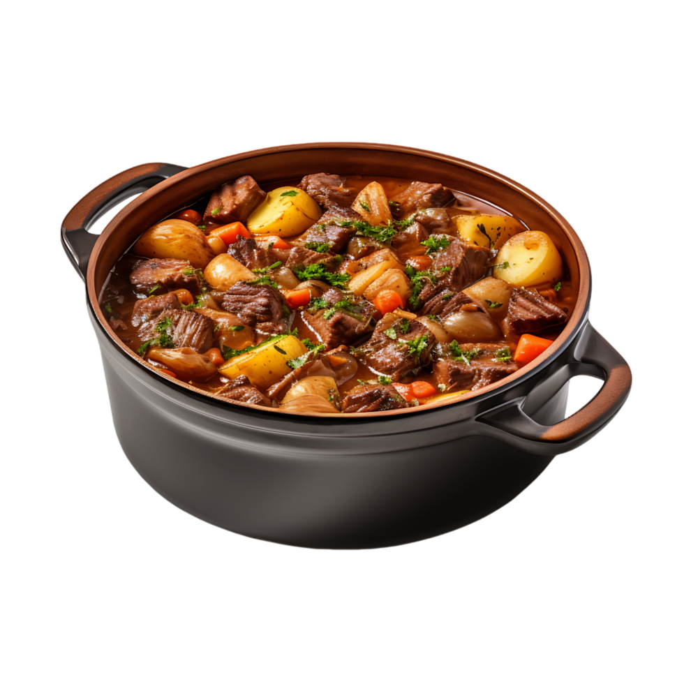 AI generated Pot Roast Extracted on Transparent, Facilitating Easy Graphic Integration png