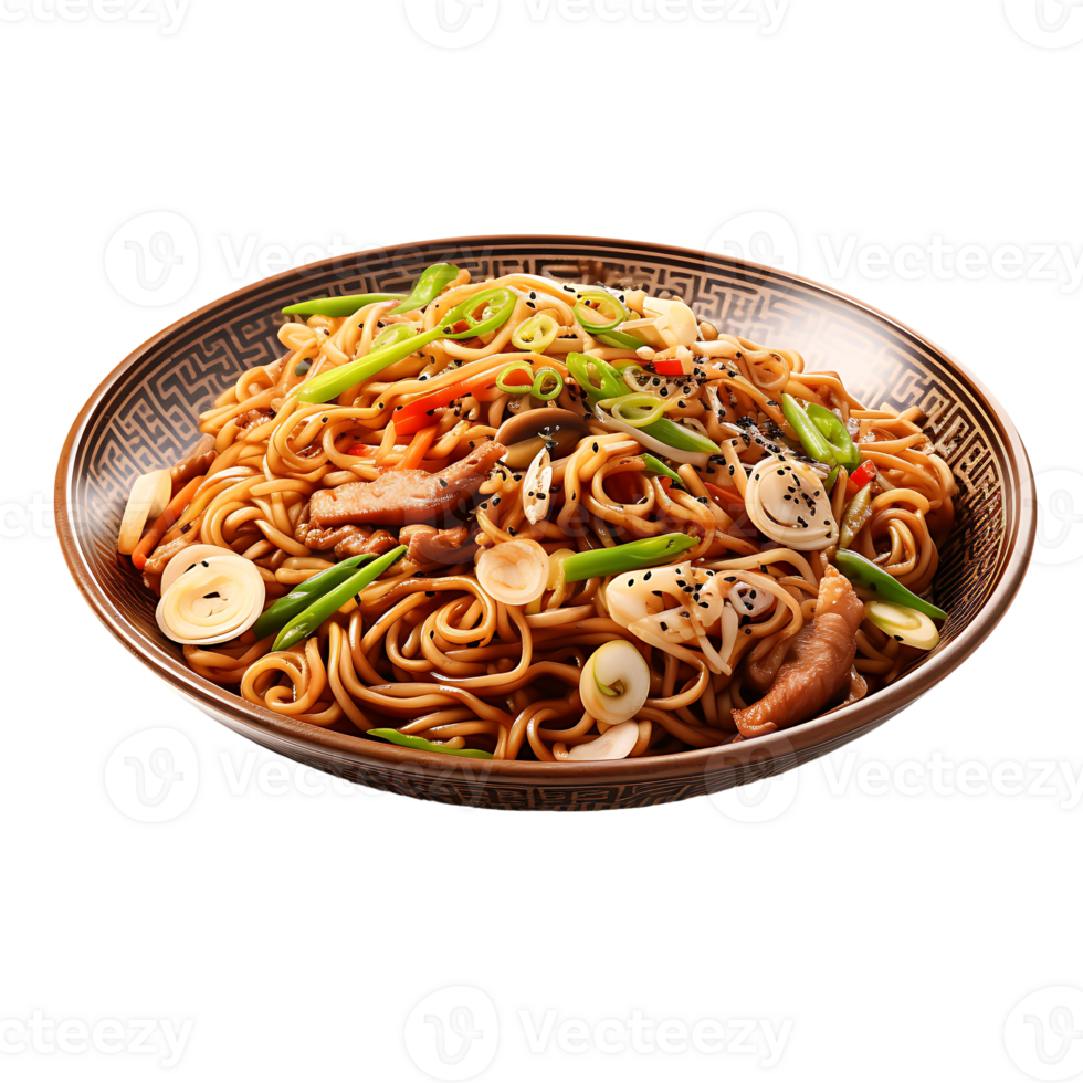 AI generated Isolated Asian Noodle Delight, Elevating the Culinary Aesthetics in Designs png