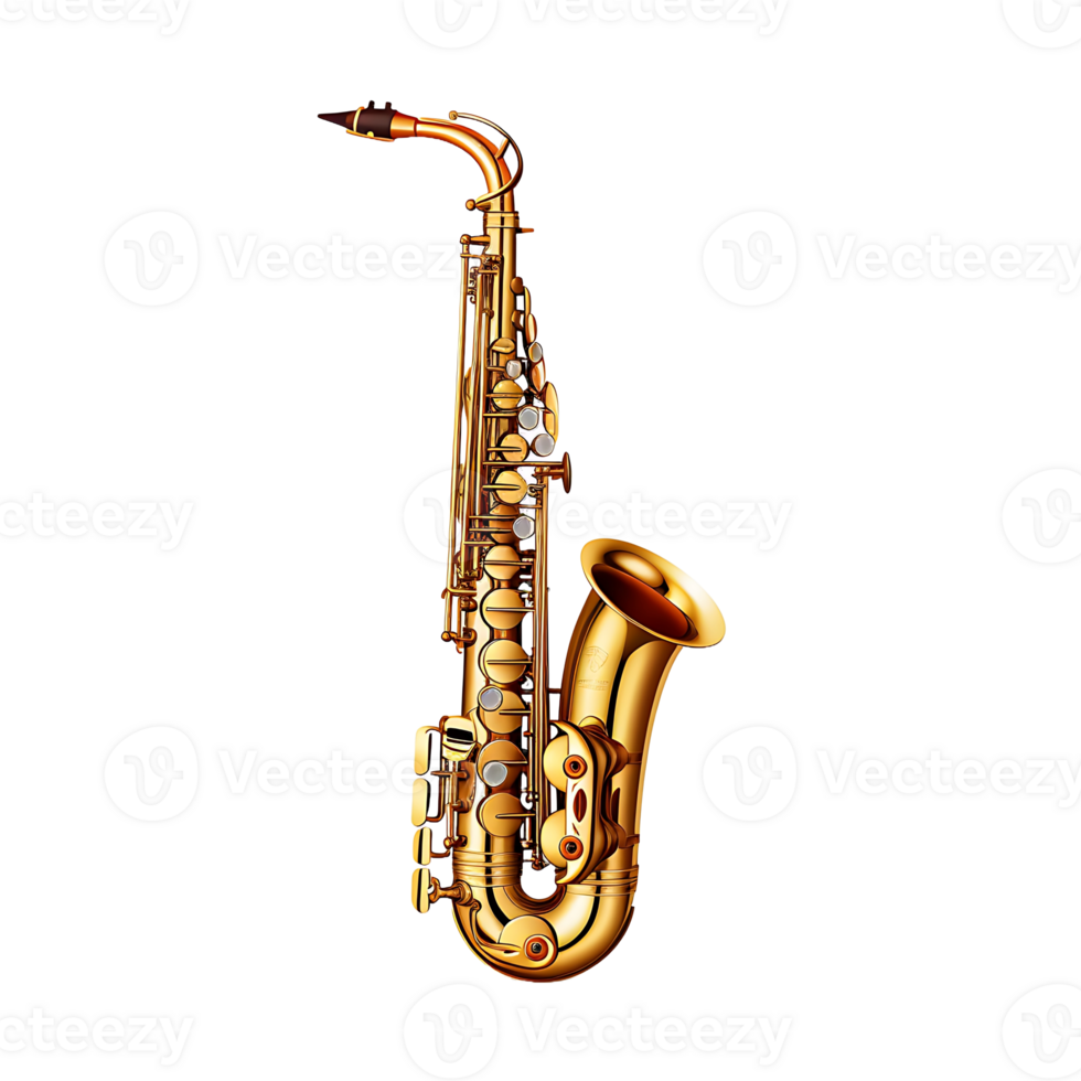 AI generated Saxophone Transparency on Clear Background png