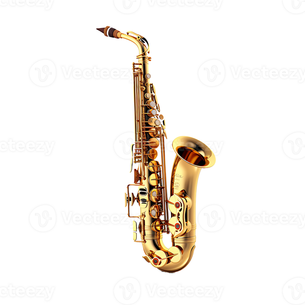 AI generated Isolated Classic Saxophone in Detail png