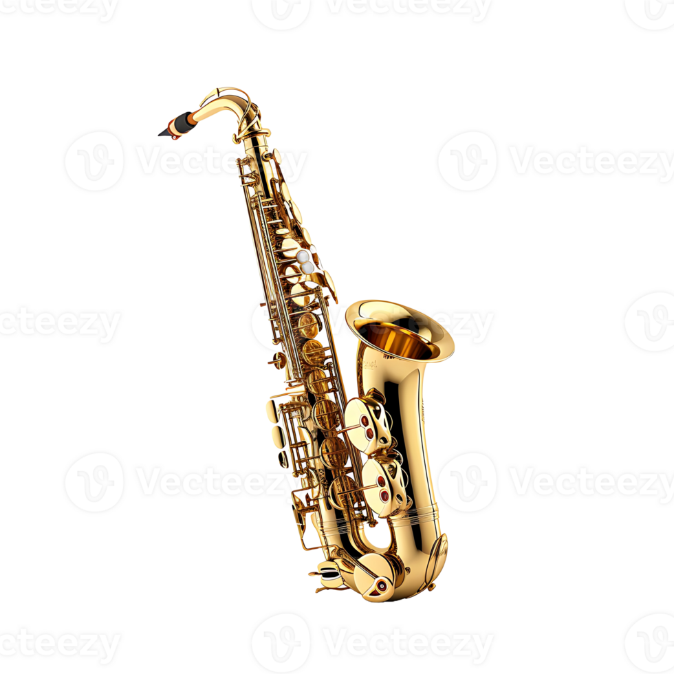 AI generated Cutout Musical Saxophone for Graphic Projects png