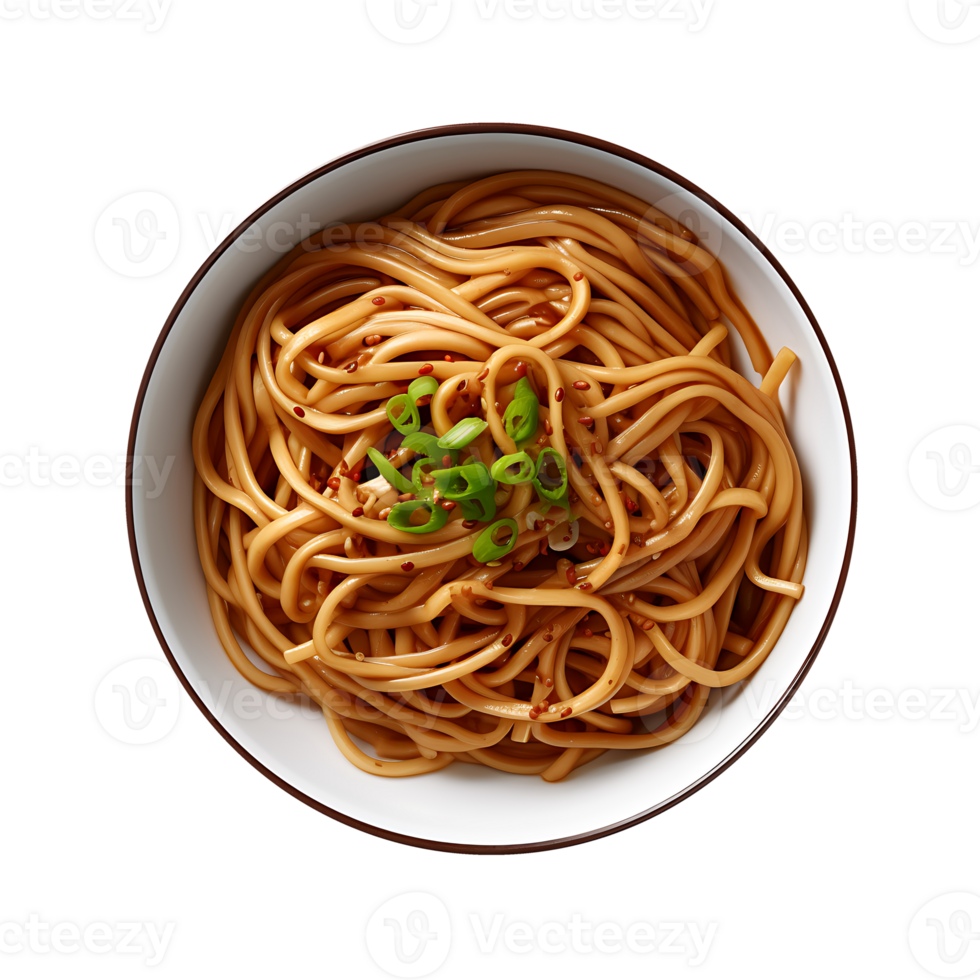 AI generated Yaki Soba with No Background, Perfect for Flexible Asian Culinary Incorporation png