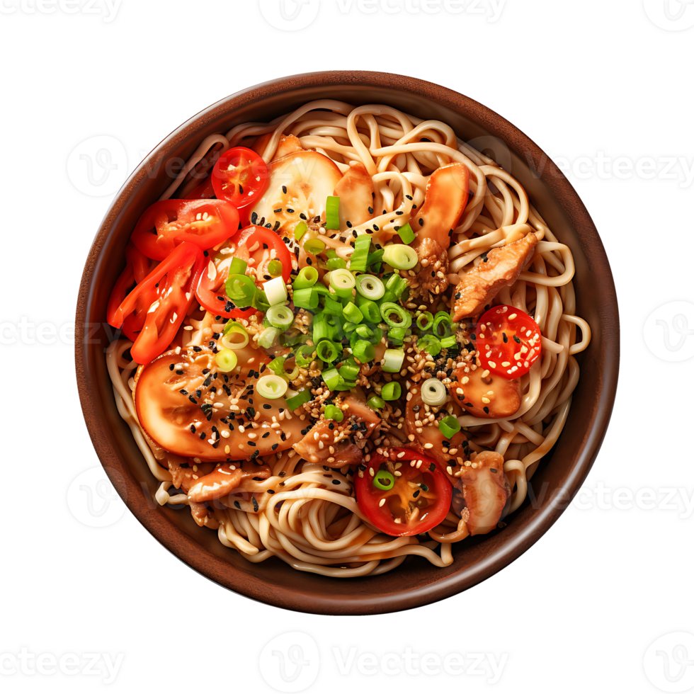 AI generated Yaki Soba Clipping Path, Ensuring Precision in Detailing Noodle Visuals png